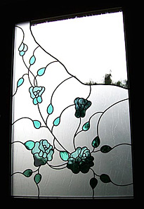 Rosenfenster Bleiglas farbneutral