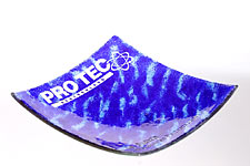 Design Glasschale PROTEC - Schale mit eingearbeiteten Firmenlogo
